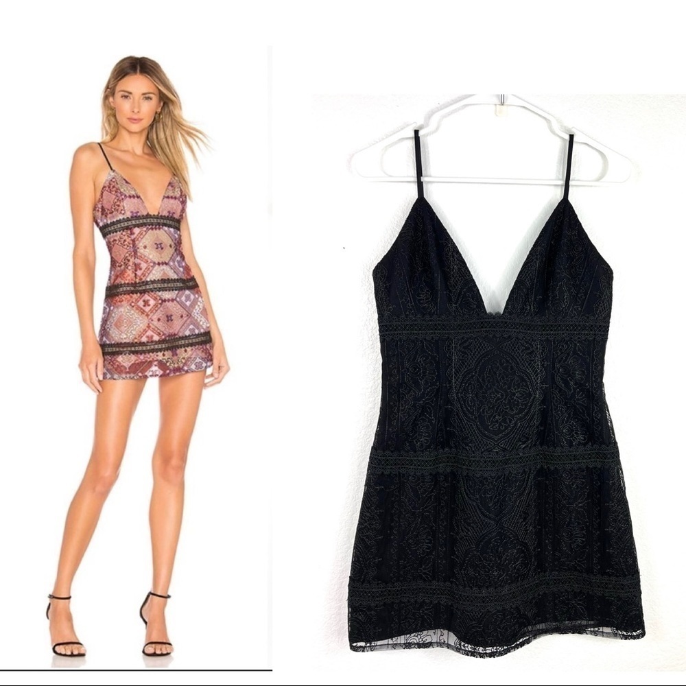 X by NBD Hailey Floral Embroidered Lace Mini Dress size S